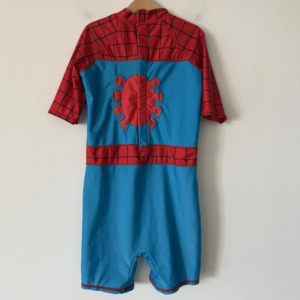Disney Store Spider-Man Adaptive Swimsuit Rashguard‎ Sz Large *UPF 50+* Marvel